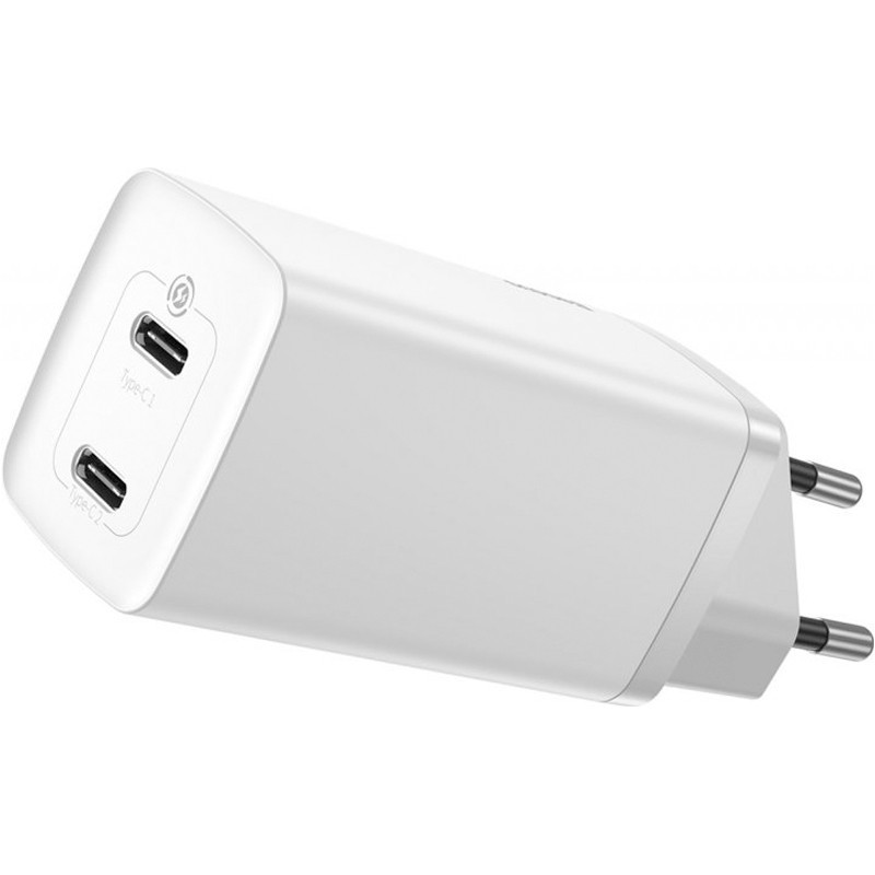 

Сетевое зарядное устройство 2Type-C Baseus GaN Lite 65W CCGAN2L-E02 White