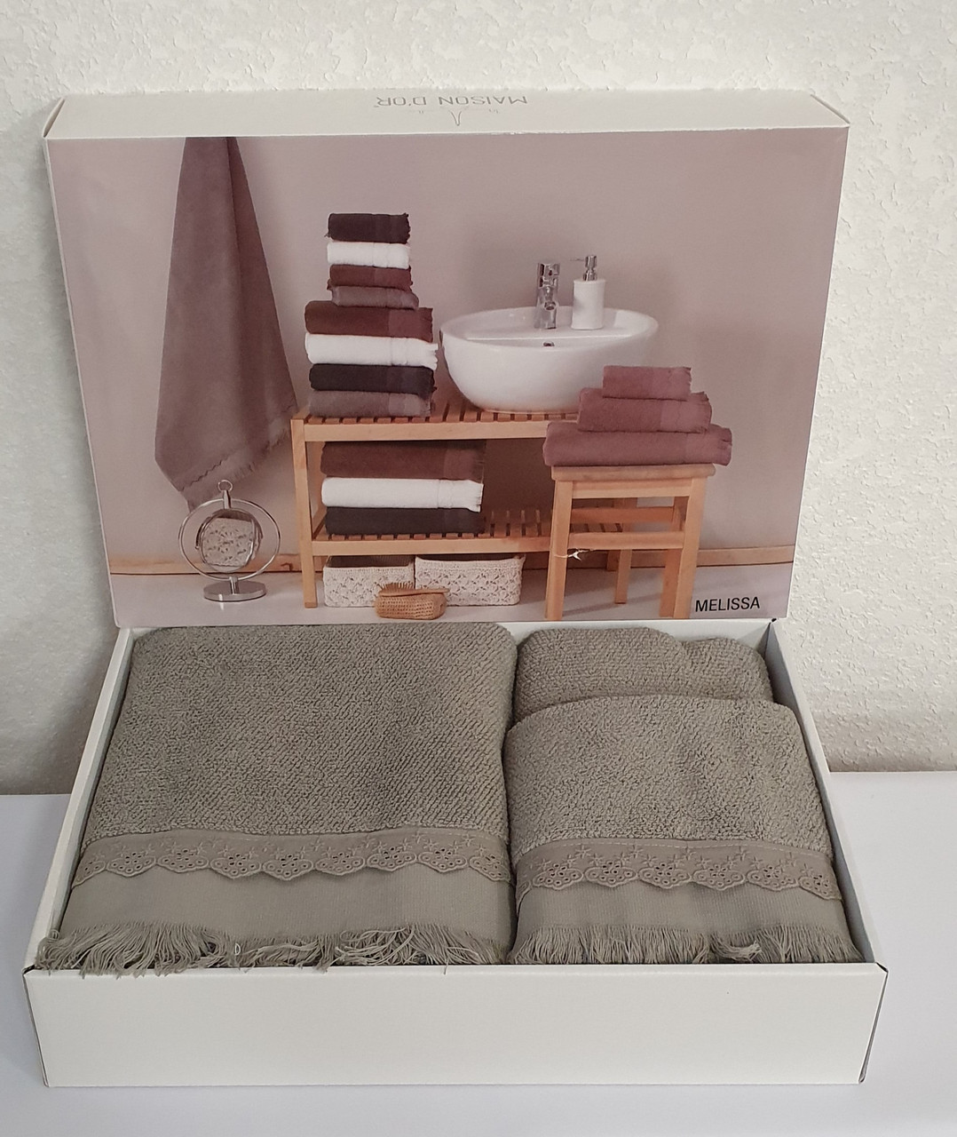 

Полотенца Maison D'or 3шт Melissa Beige