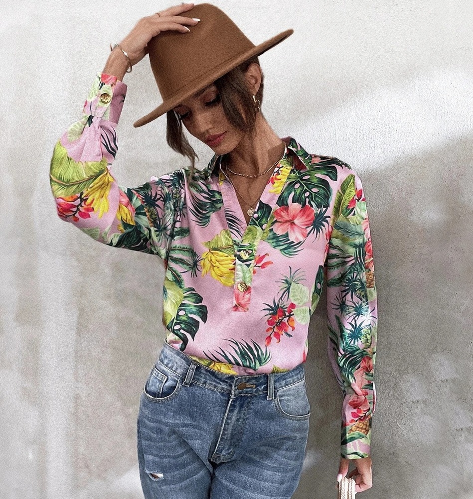 

Блуза женская с V-вырезом Tropical leaves Berni Fashion () Розовый, Блуза женская с V-вырезом Tropical leaves Berni Fashion (L) Розовый