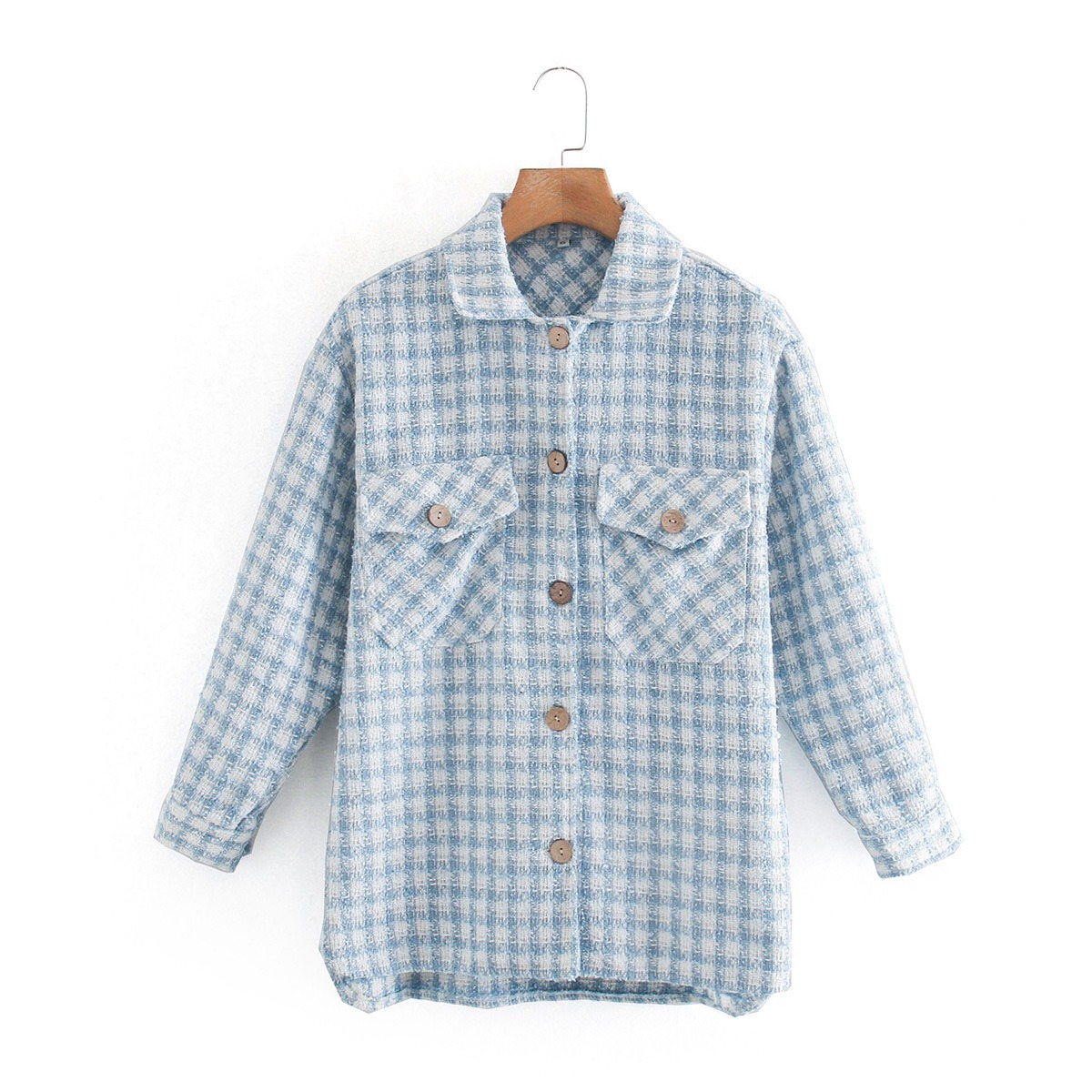 

Рубашка женская в клетку Blue cell Berni Fashion () Голубой, Рубашка женская в клетку Blue cell Berni Fashion (L) Голубой