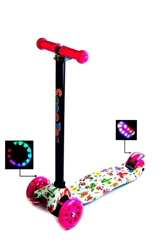 

Самокат детский Maxi Scale Scooter(свет.колеса) Prints Multicolors Butterfly