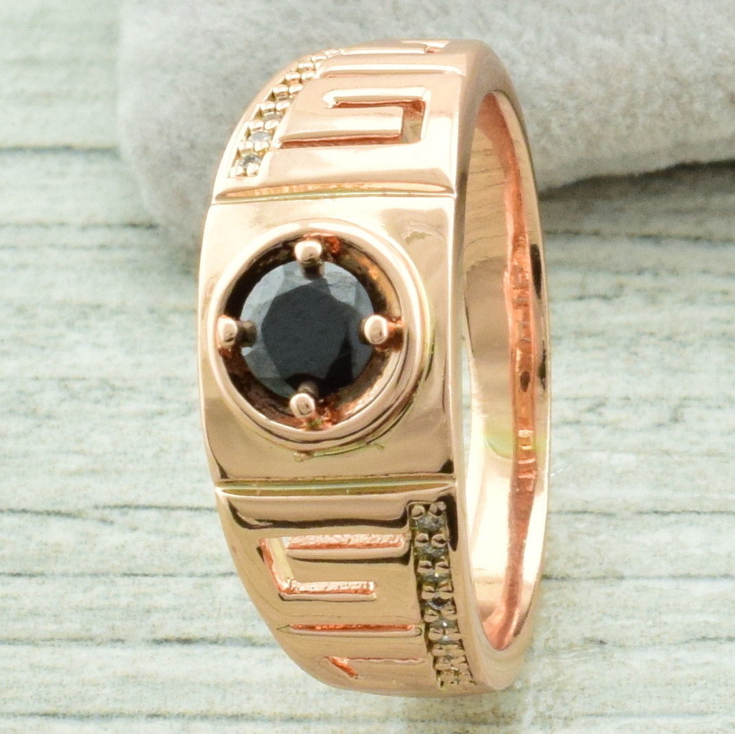 

Печатка Xuping 11202 ширина 9 мм черные фианиты позолота РО21