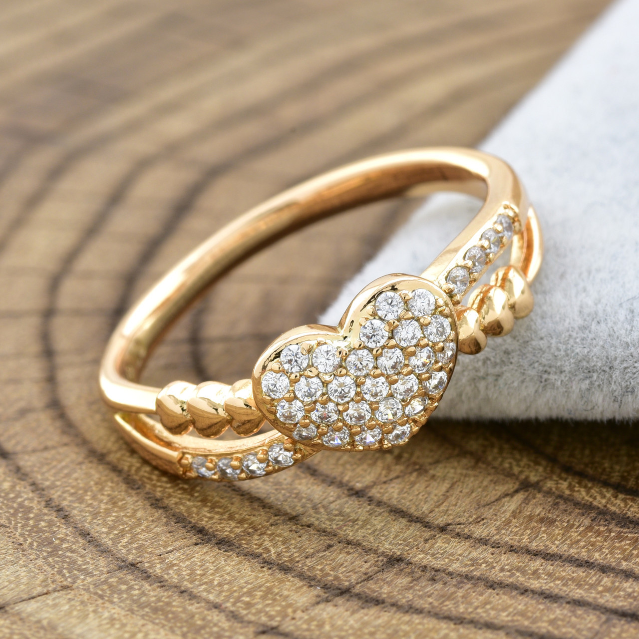 

Кольцо Xuping 13880 ширина 8 мм фианит позолота 18K18