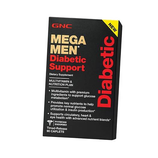 

Мужские витамины при диабете, Mega men diabetes, GNC 90каплет (36120159)