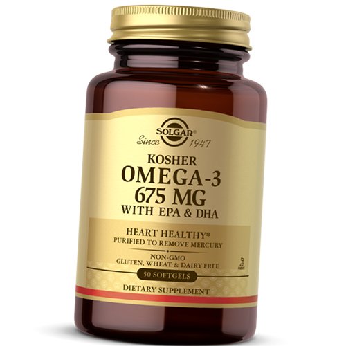 

Кошерная Омега 3, Kosher Omega-3 675, Solgar 50гелкапс (67313010)