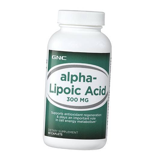 

Альфа Липоевая кислота, Alpha Lipoic Acid 300, GNC 60каплет (70120004)