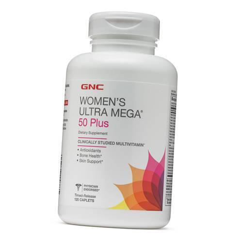 

Витамины для женщин после 50 лет, Women's Ultra Mega 50 Plus, GNC 120каплет (36120093)