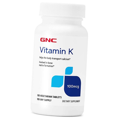 

Витамин К с Кальцием, Vitamin K 100, GNC 180вегтаб (36120090)