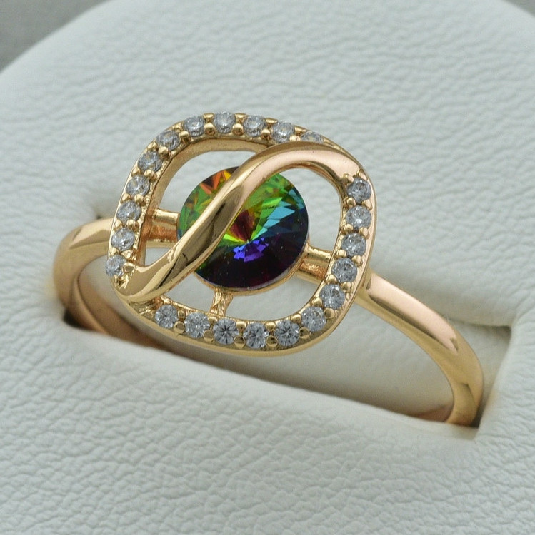 

Кольцо Xuping с кристаллами Swarovski 83230 ширина 12 мм цвет вулканический кристал18