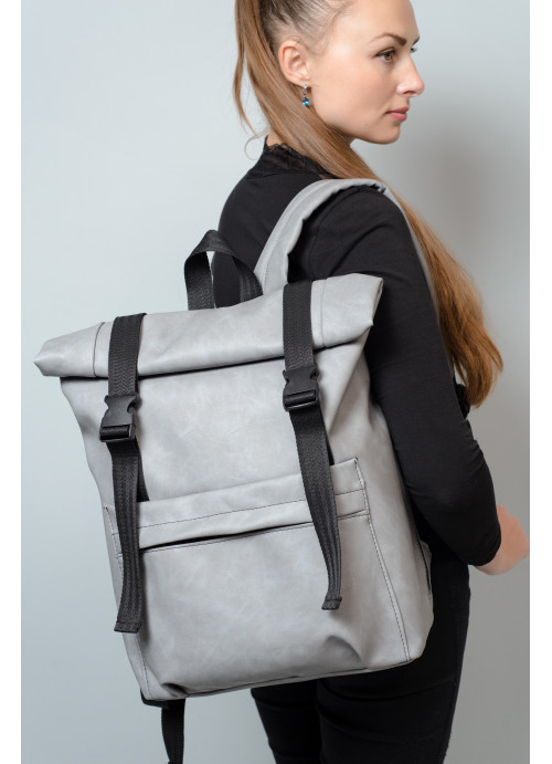 

Рюкзак рол Sambag RollTop сірий нубук
