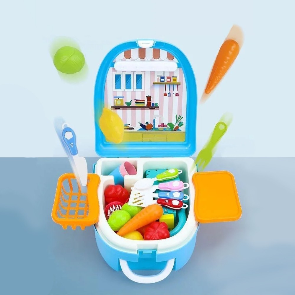 

Интерактивная кухня мойка с водой в форме рюкзака Washing vegetable basin Голубой
