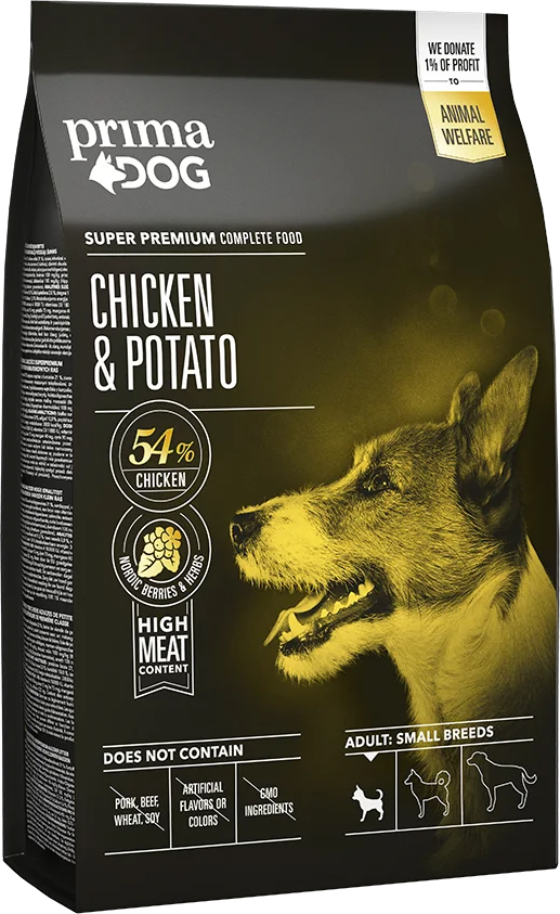 

Сухой корм собак мелких пород с курицей и картошкой PrimaDog Chicken & Potato small breeds 1.5 кг