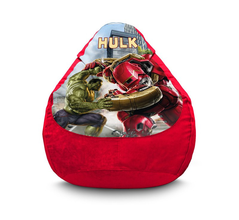 

Кресло мешок iPuff "Hulk and Iron Man" Флок XL (80х110 см) Красный