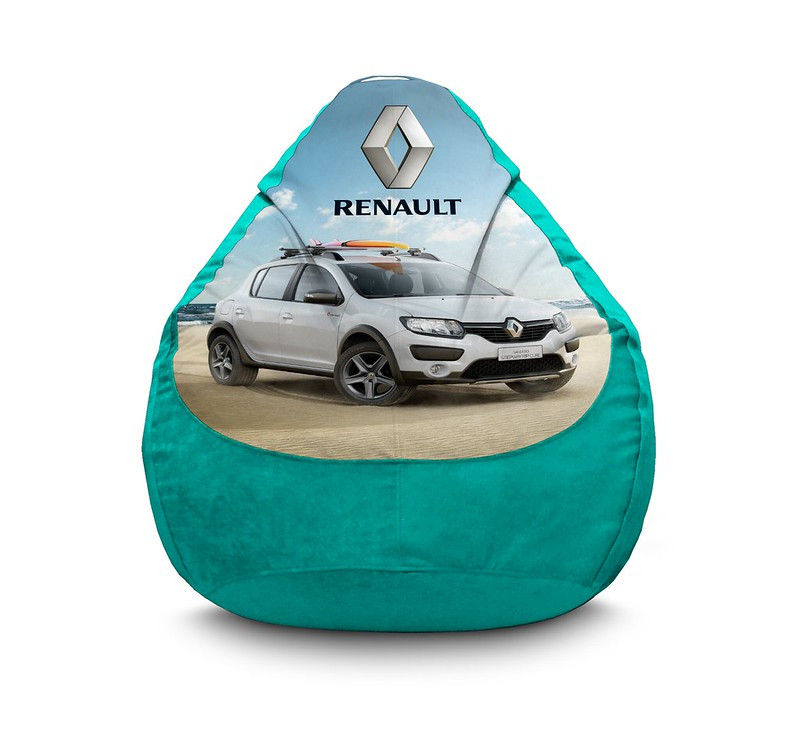 

Кресло мешок iPuff "Renault. Sandero" Флок XXXL (100x135 см) Бирюзовый
