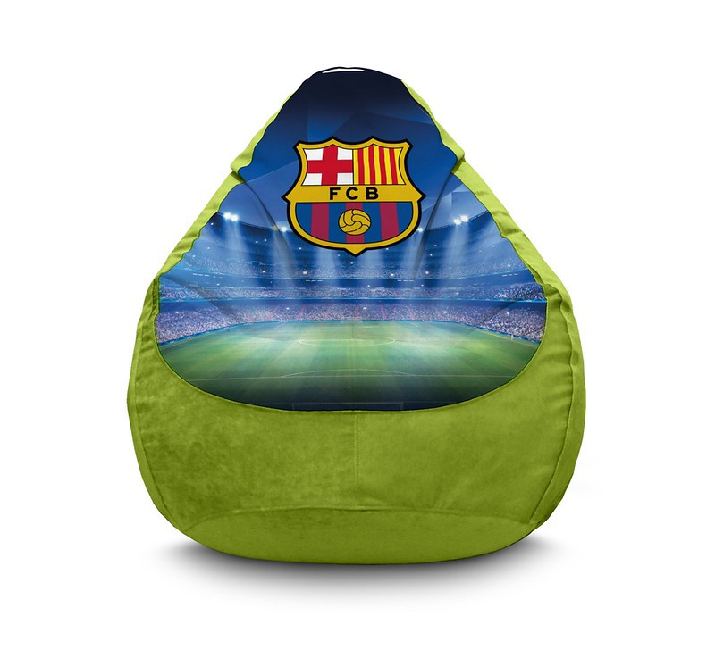 

Кресло мешок iPuff "Football. Barcelona logo" Флок XXL (90x125 см) Оливковый