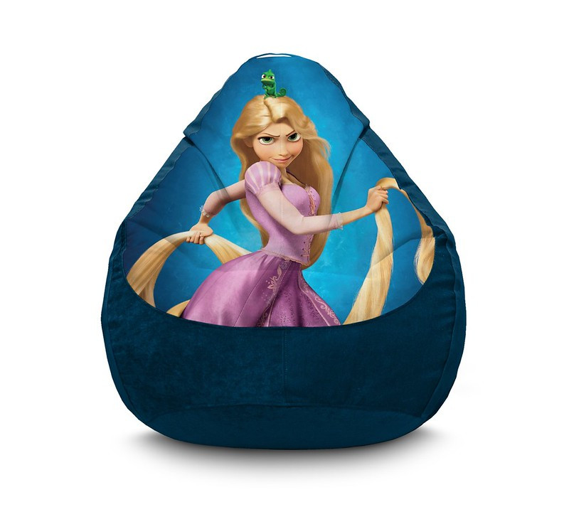 

Кресло мешок iPuff "Rapunzel and Pascal" Флок XL (80х110 см) Синий