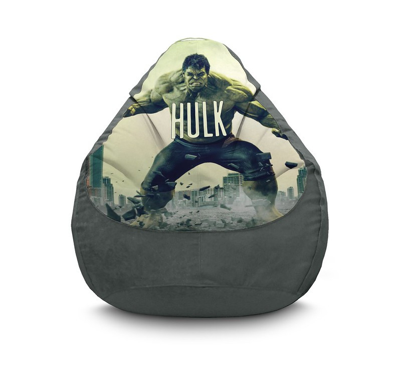 

Кресло мешок iPuff "Hulk. Distruction" Флок XXXL (100х135 см) Серый