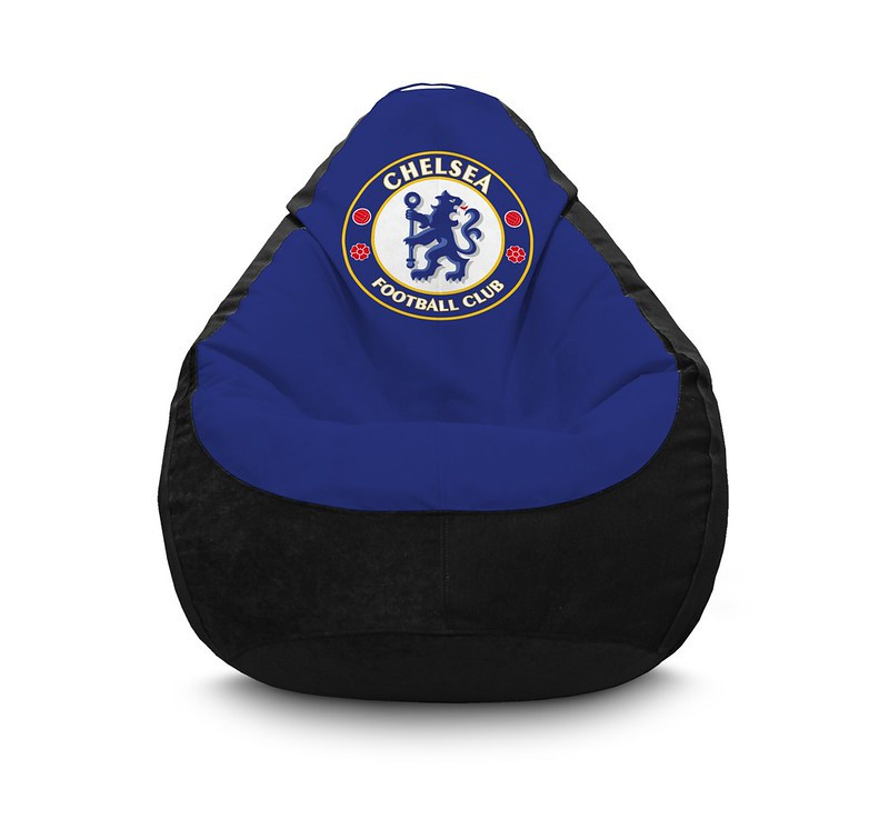 

Кресло мешок iPuff "Football. Chelsea FC. Black" Флок XXL (90x125 см) Синий/Черный