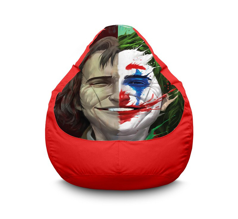 

Кресло мешок iPuff "Joker. Half face" Оксфорд XXXL (100х135 см) Красный