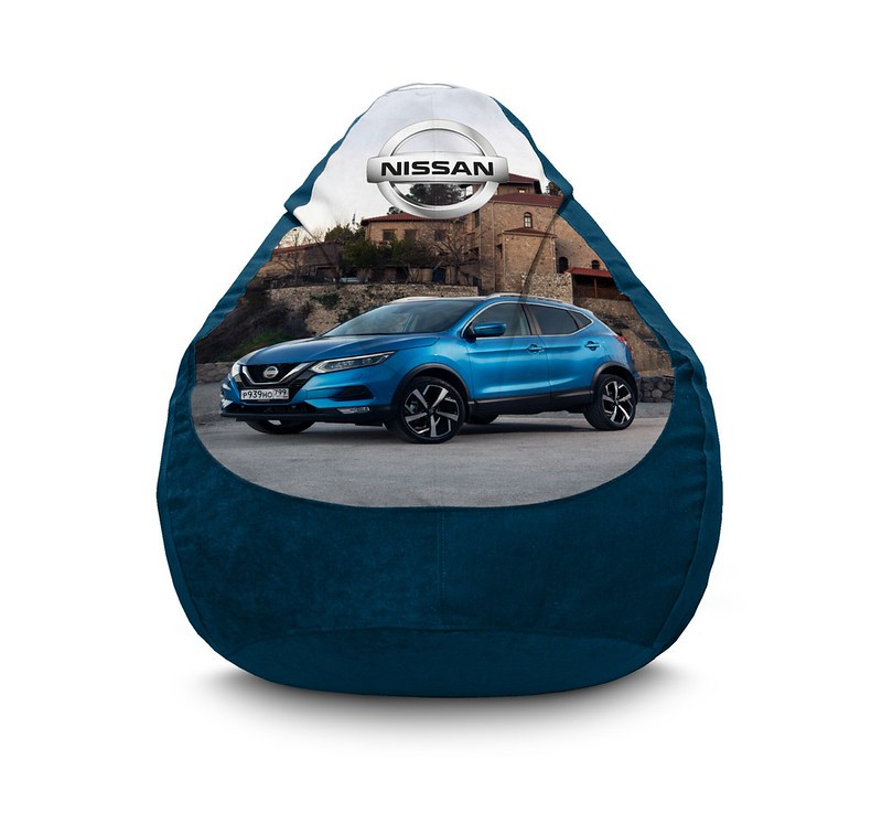 

Кресло мешок iPuff "Nissan. Qashqai. Blue" Флок XXL (90x125 см) Синий