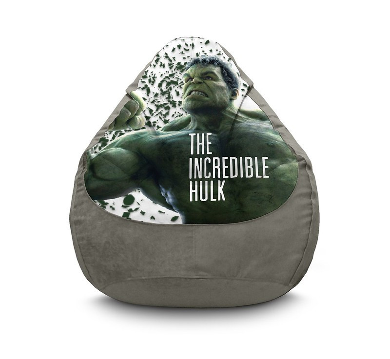 

Кресло мешок iPuff "Hulk. Incredible" Флок XL (80х110 см) Серый