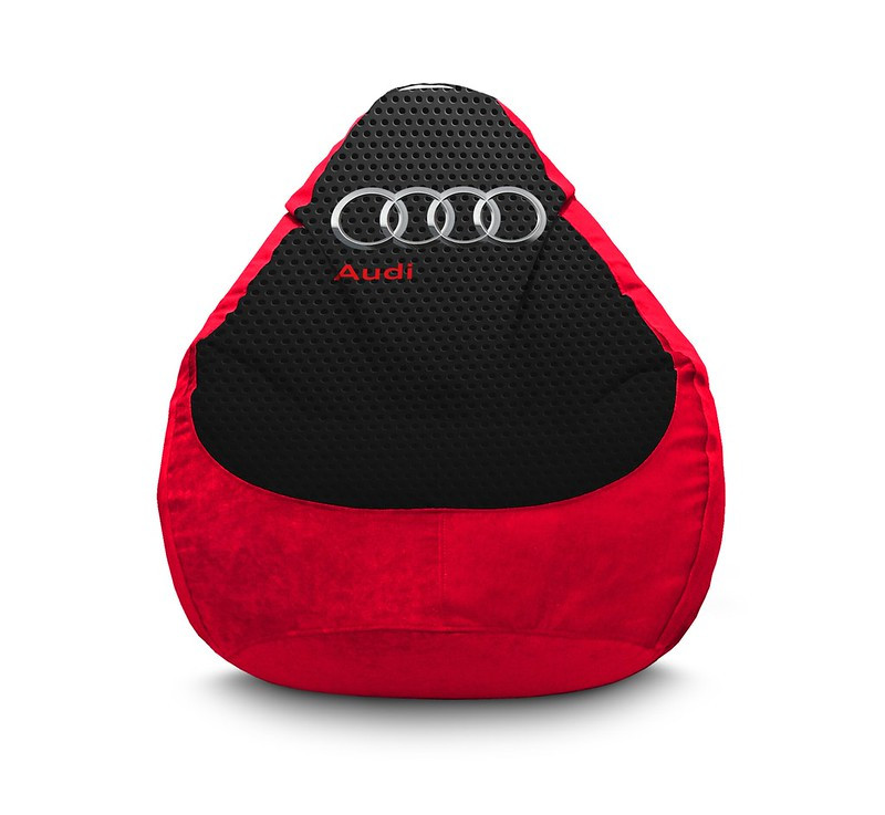 

Кресло мешок iPuff "Audi" Флок XXXL (100x135 см) Черный/Красный