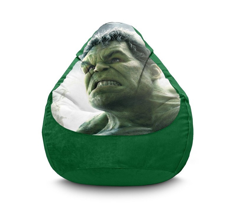 

Кресло мешок iPuff "Hulk. Face" Флок XXL (90х125 см) Зеленый