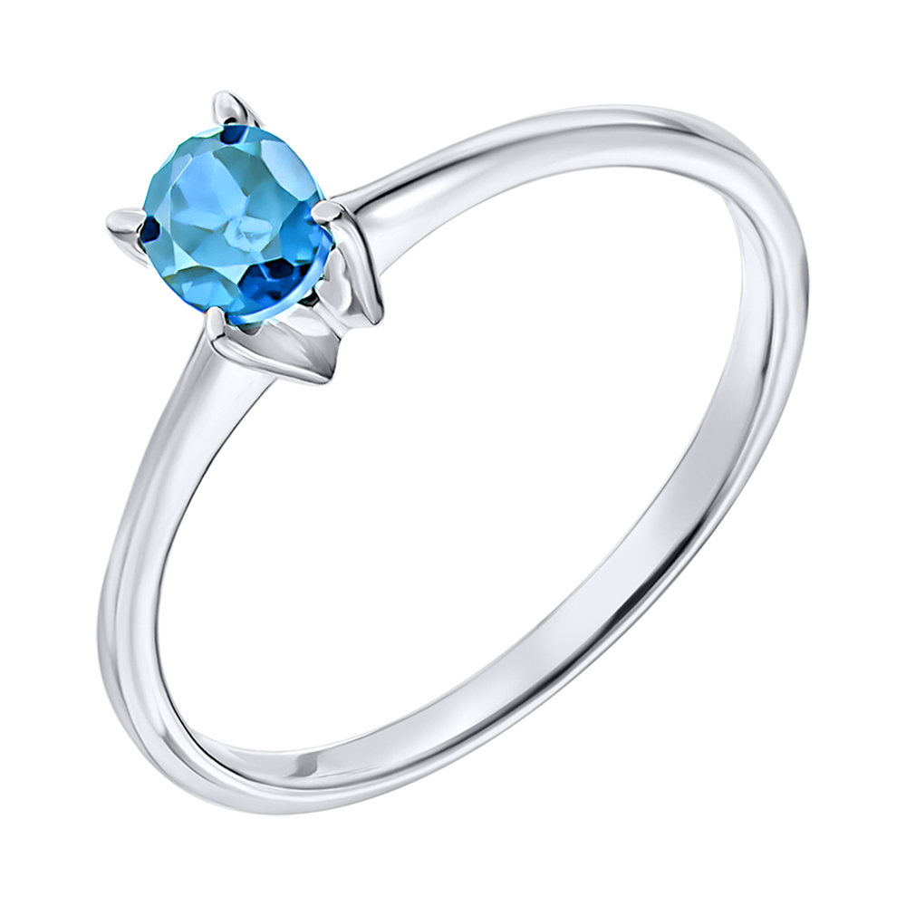 

Серебряное кольцо с голубым топазом 000125599 18 размера