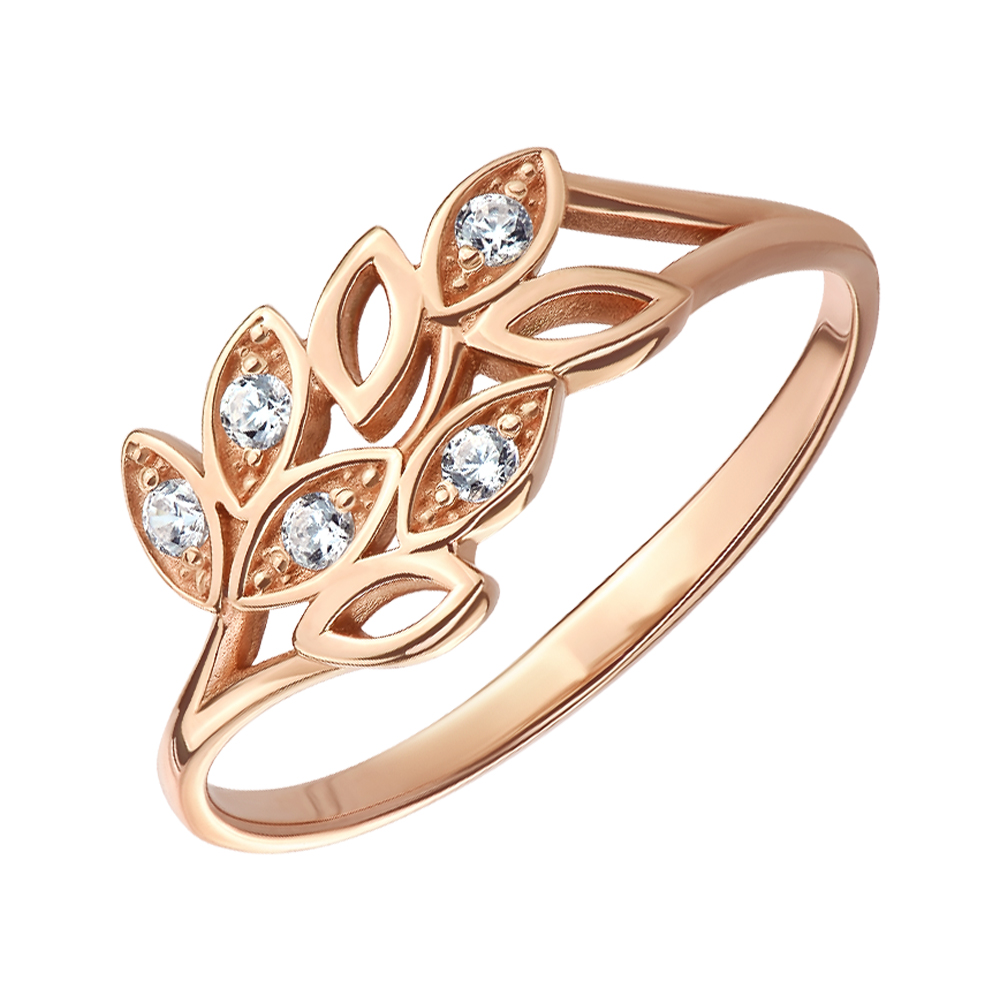 

Кольцо из красного золота с фианитами 000121598 15 размера