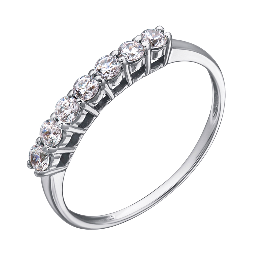 

Кольцо в белом золоте с цирконием Swarovski 000070985 17 размера