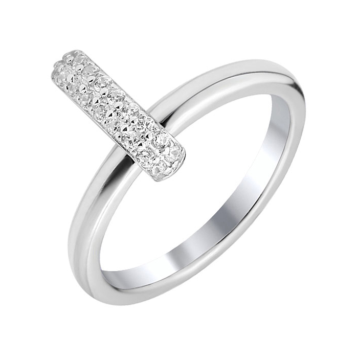 

Серебряное кольцо с цирконием Swarovski 000103073 19 размера