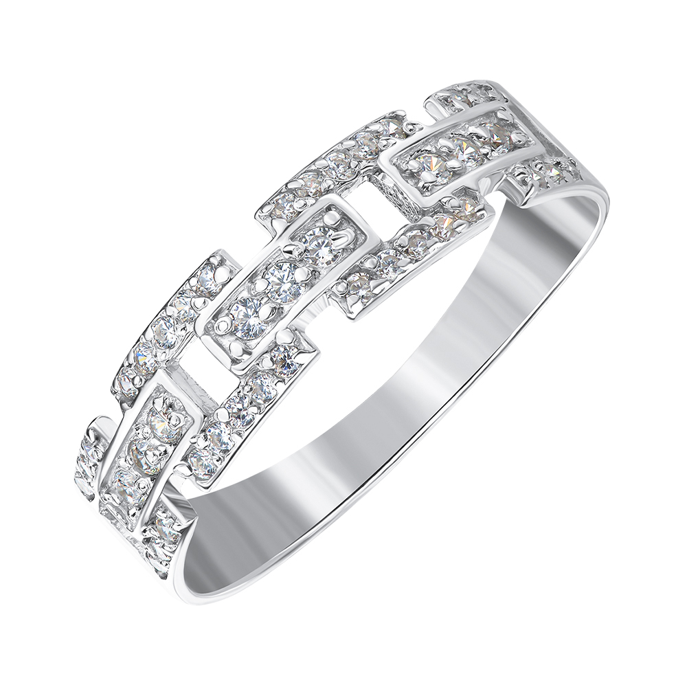 

Серебряное кольцо с фианитами 000143865 17 размера