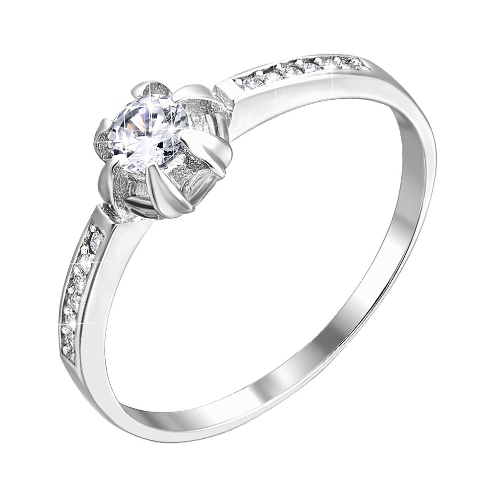 

Серебряное кольцо с цирконием 000122617 17 размера