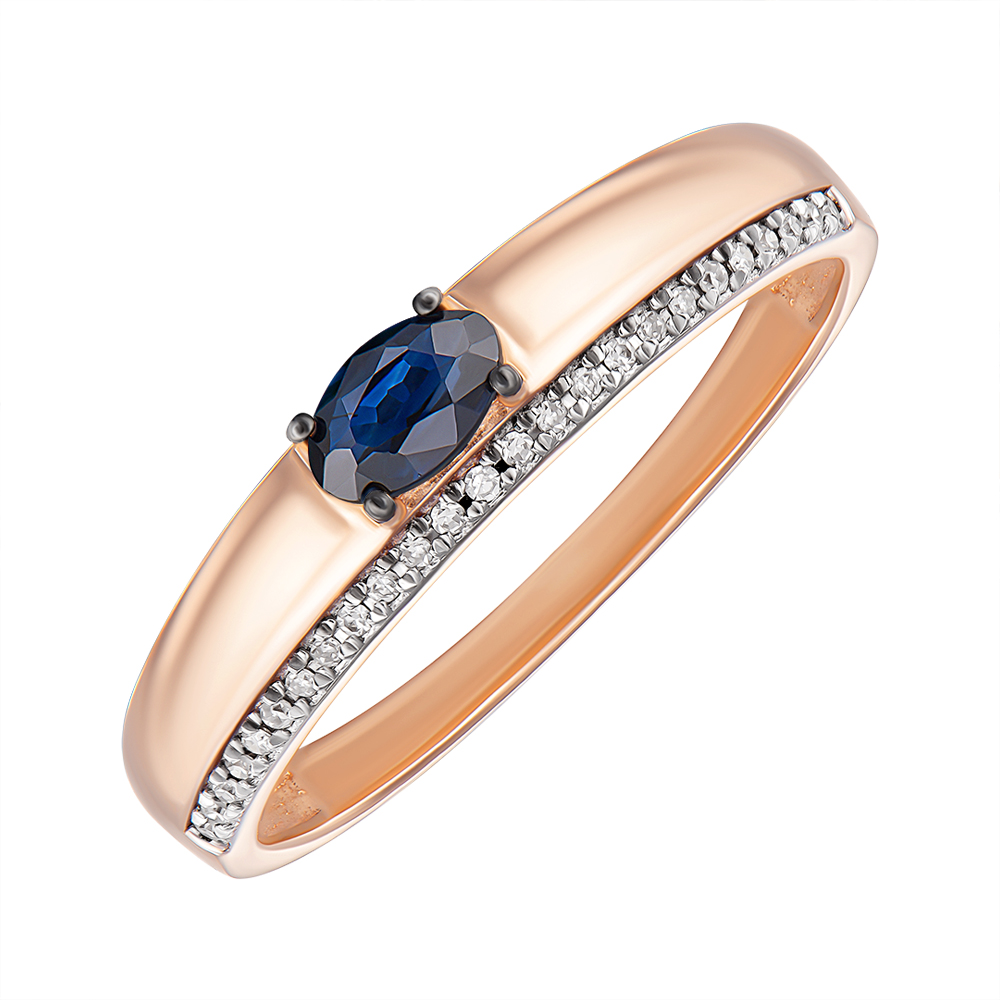 

Кольцо из красного золота с сапфиром и бриллиантами 000148094 18 размера