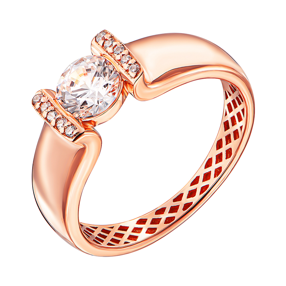 

Кольцо из красного золота с кристаллами Swarovski 000137605 18 размера