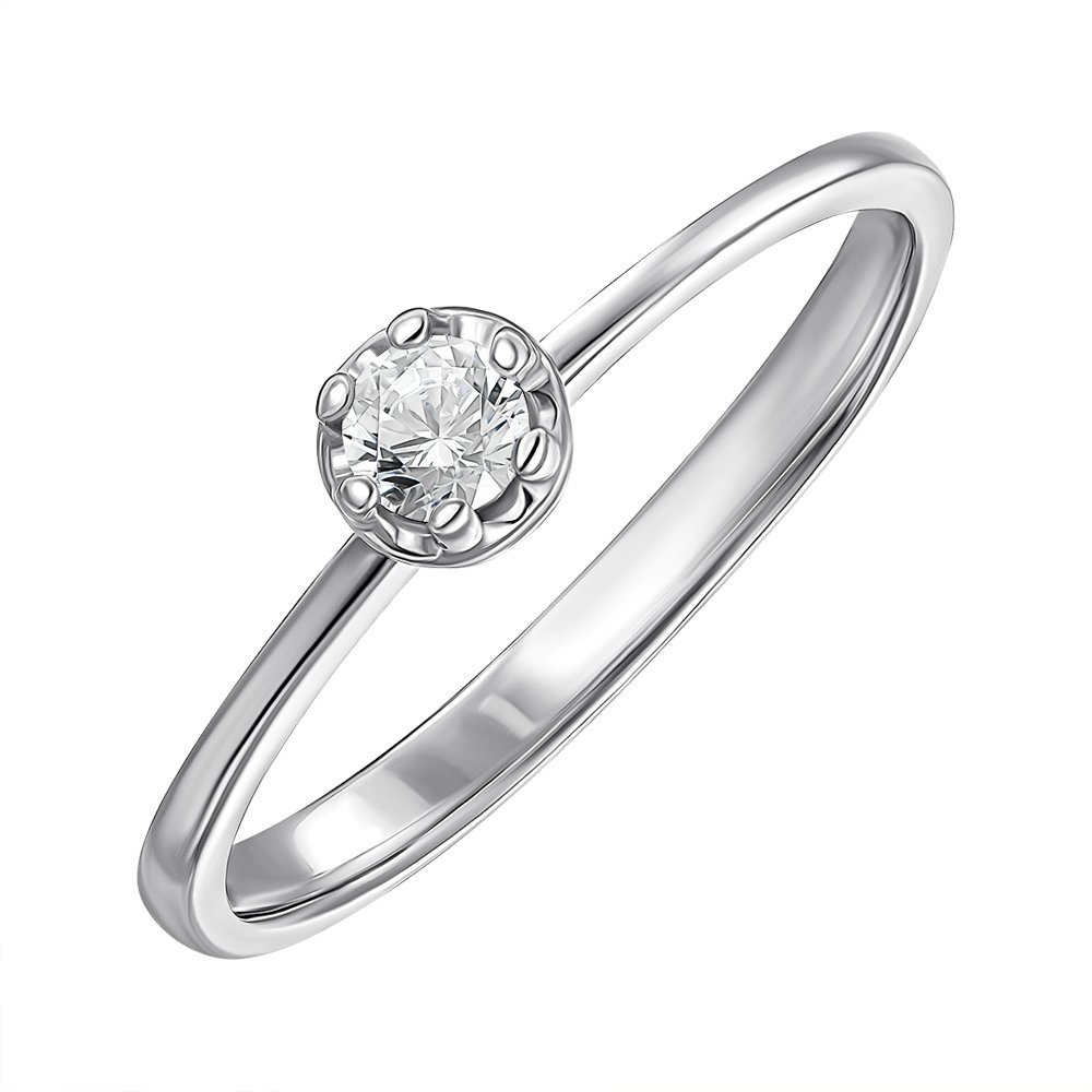 

Кольцо из белого золота с фианитом 000149894 16.5 размера