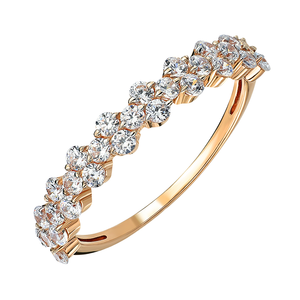 

Кольцо из красного золота с цирконием 000141417 18 размера