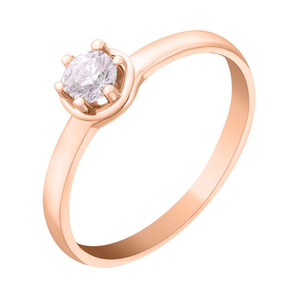 

Кольцо из красного золота с цирконием Swarovski 000036735 17.5 размера