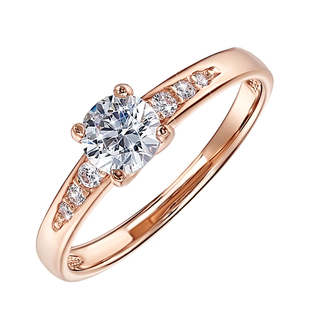 

Золотое кольцо в красном цвете с цирконием Swarovski 000122271 18 размера