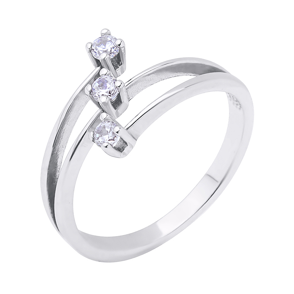 

Серебряное кольцо с фианитами 000117787 17.5 размера