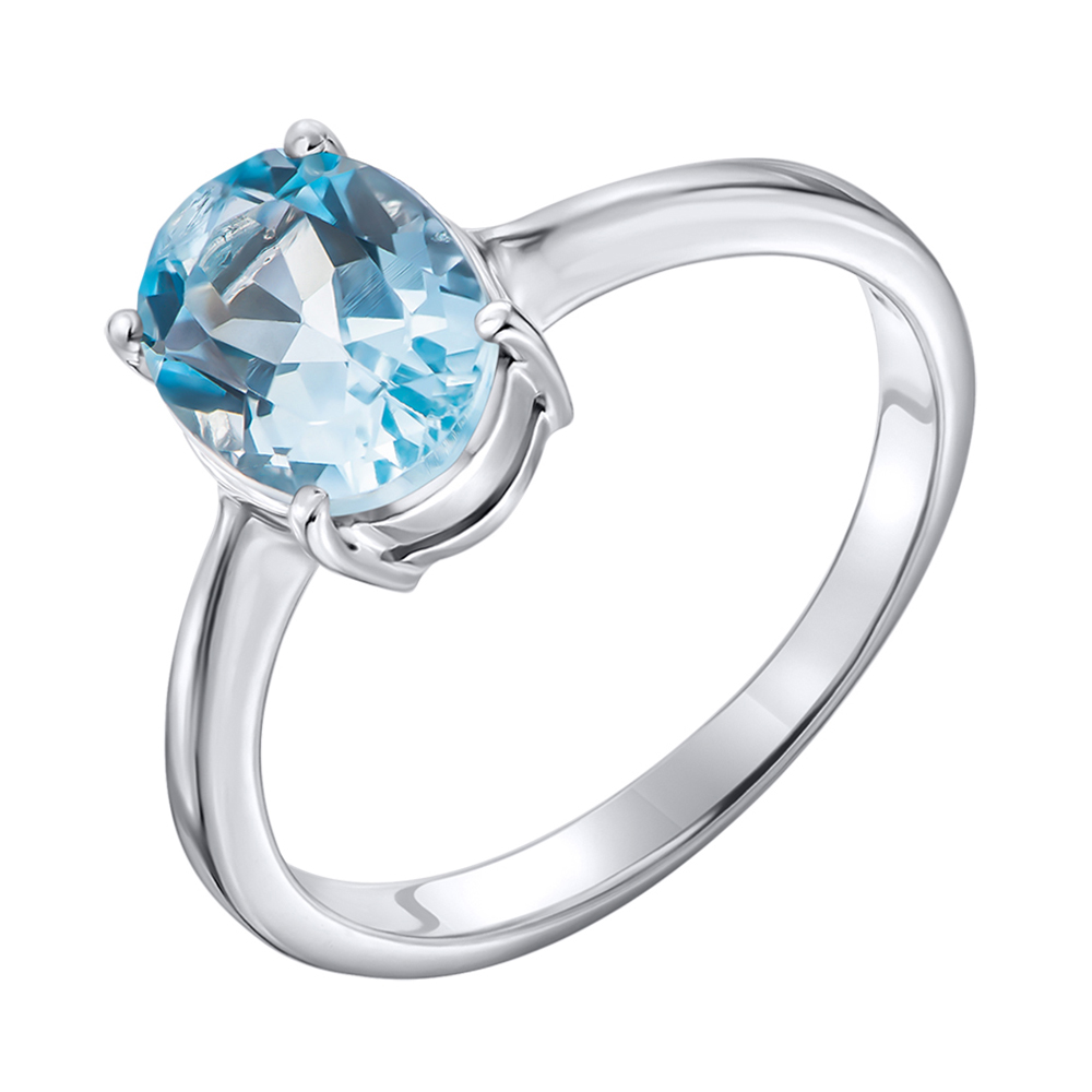 

Серебряное кольцо с голубым топазом 000140731 16.5 размера
