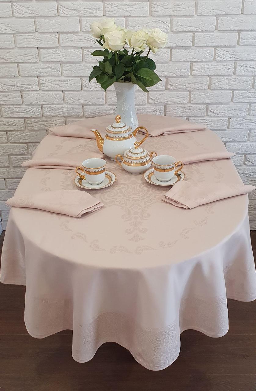 

Скатерть Sagol тефлон 160x400 ovale St-060 Cappucino + 10 салфеток 45 см *