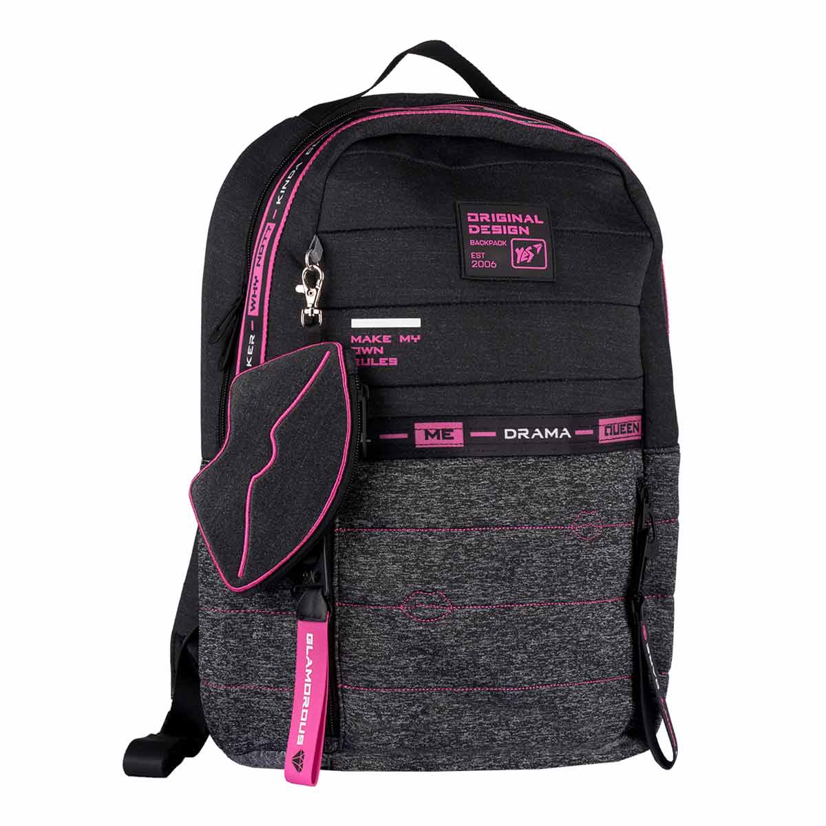 

Рюкзак YES Urban disign style Pink T-122 18 л 42 × 30 × 14 см серый с черным