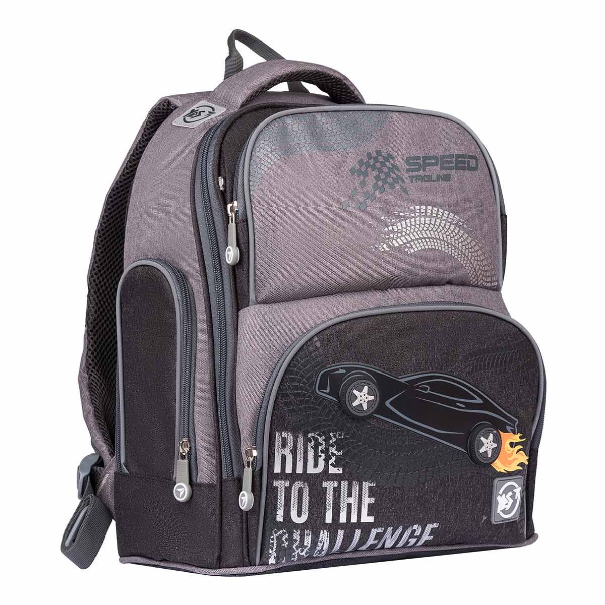 

Рюкзак школьный YES Juno Max Ride to the challenge S-30 17,5 л 38 × 31 × 19 см серый (558737)