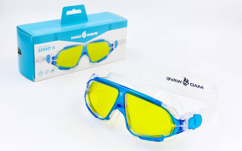 

Очки-полумаска для плавания MadWave SIGHT II Blue-Yellow M046301