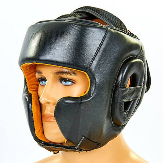 

Шлем боксерский в мексиканском стиле кожаный VENUM черный BO-6652-BK Размер L