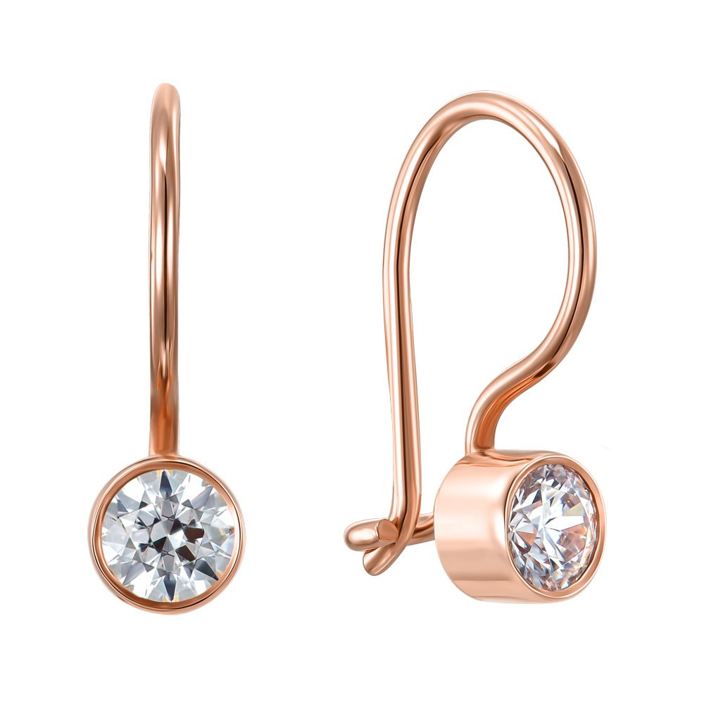 

Серьги из красного золота с фианитами Swarovski 000122807