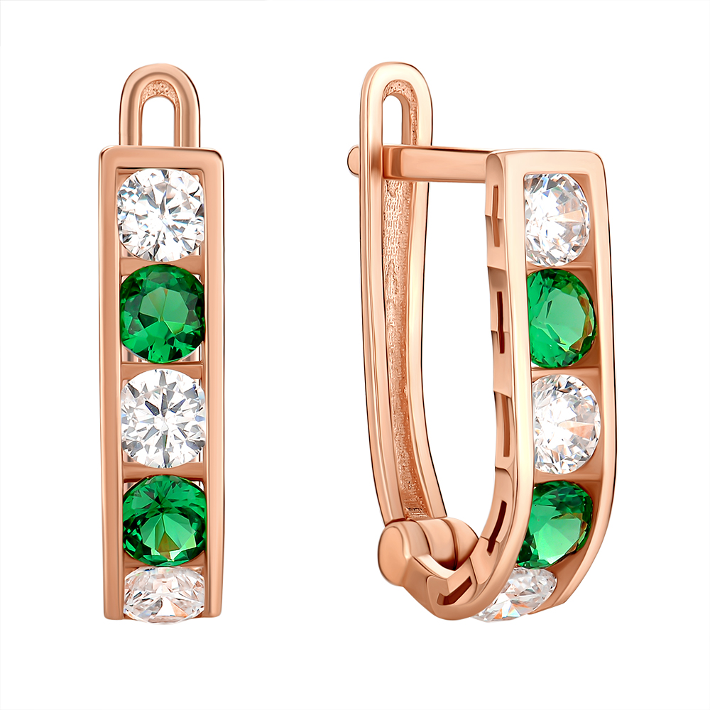 

Серьги из красного золота с фианитами 000145408