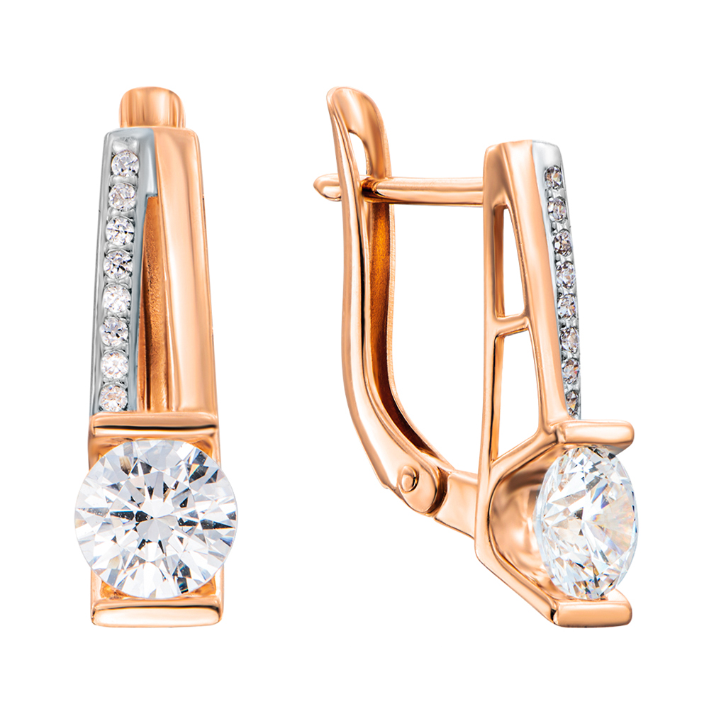 

Золотые серьги в комбинированном цвете с кристаллами Swarovski 000137699