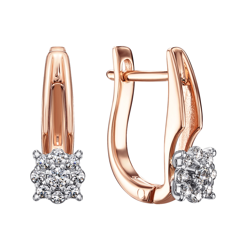 

Серьги из красного золота с кристаллами Swarovski 000134730